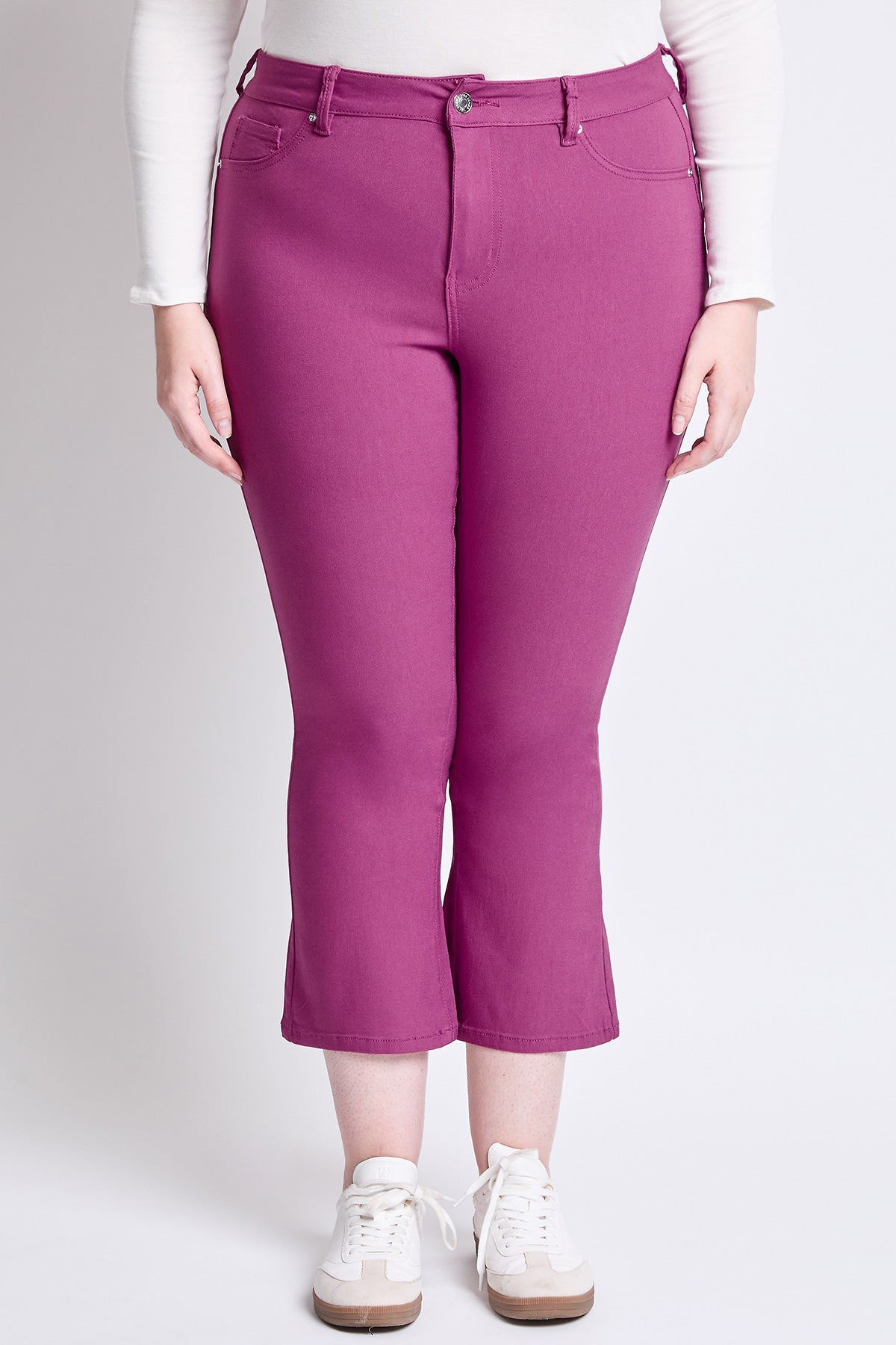 Women's Plus Hyperstretch Cropped Kick Flare Pants YMI JEANS